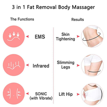 Ultrasonic Body Shaping Machine 3 in 1 Multifunctional EMS Infrared Massager Fat Remover For Belly Waist Leg Arm Skincare